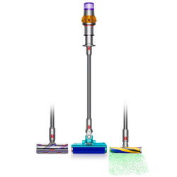 Aspirator vertical Dyson V15S Detect Submarine 448798-01, 660W, 0.77 l, 60 min autonomie, Senzori, 4 moduri, LCD, Gri / Albastru