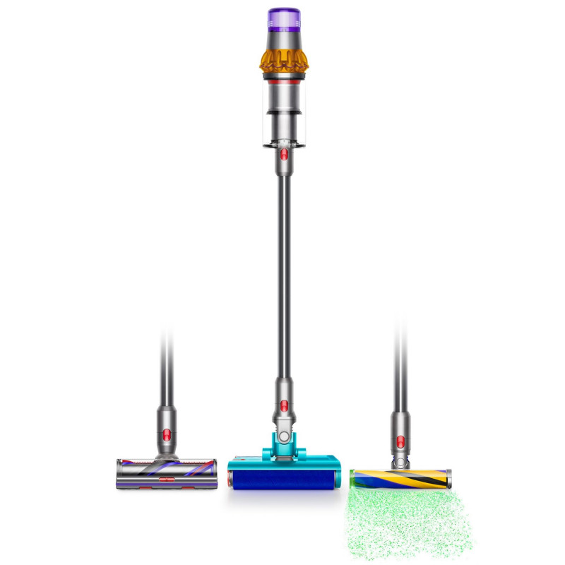 Aspirator vertical Dyson V15S Detect Submarine 448798-01, 660W, 0.77 l, 60 min autonomie, Senzori, 4 moduri, LCD, Gri / Albastru