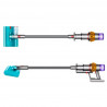 Aspirator vertical Dyson V15S Detect Submarine 448798-01, 660W, 0.77 l, 60 min autonomie, Senzori, 4 moduri, LCD, Gri / Albastru