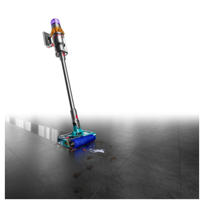 Aspirator vertical Dyson V15S Detect Submarine 448798-01, 660W, 0.77 l, 60 min autonomie, Senzori, 4 moduri, LCD, Gri / Albastru