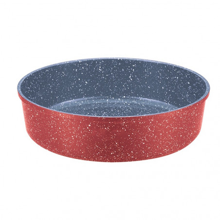 Tava de copt rotunda Oliver Voltz OV54322B30, 30x7 cm, Acoperire ceramica-marmura, Rosu