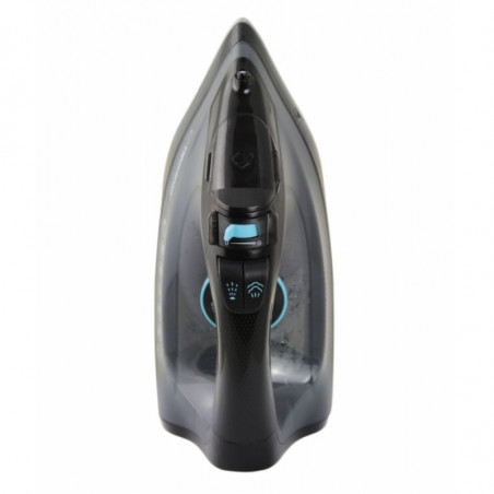 Fier de calcat fara fir Esperanza EHI010, 2600W, Placa ceramica, 300 ml, Uscat + abur, Autocurstare, Calcare verticala, Negru