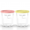 Set recipiente pentru inghetata Ninja Creami XSKPNTLD2EUUK, 2x500 ml, Fara BPA, Etanse, Coral/Galben