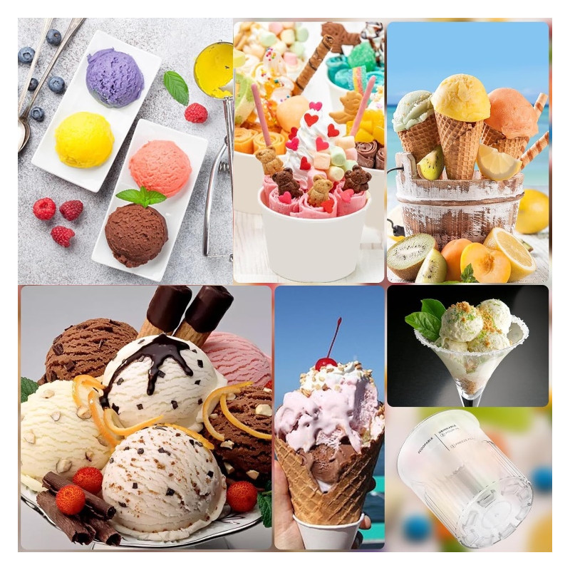 Set recipiente pentru înghetata Ninja Creami XSKPNTLID4EUK, 4х473 ml, Fara BPA, Etanse, Transparent / Multicolor