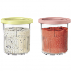 Set recipiente pentru înghetata Ninja Creami XSKPNTLID4EUK, 4х473 ml, Fara BPA, Etanse, Transparent / Multicolor