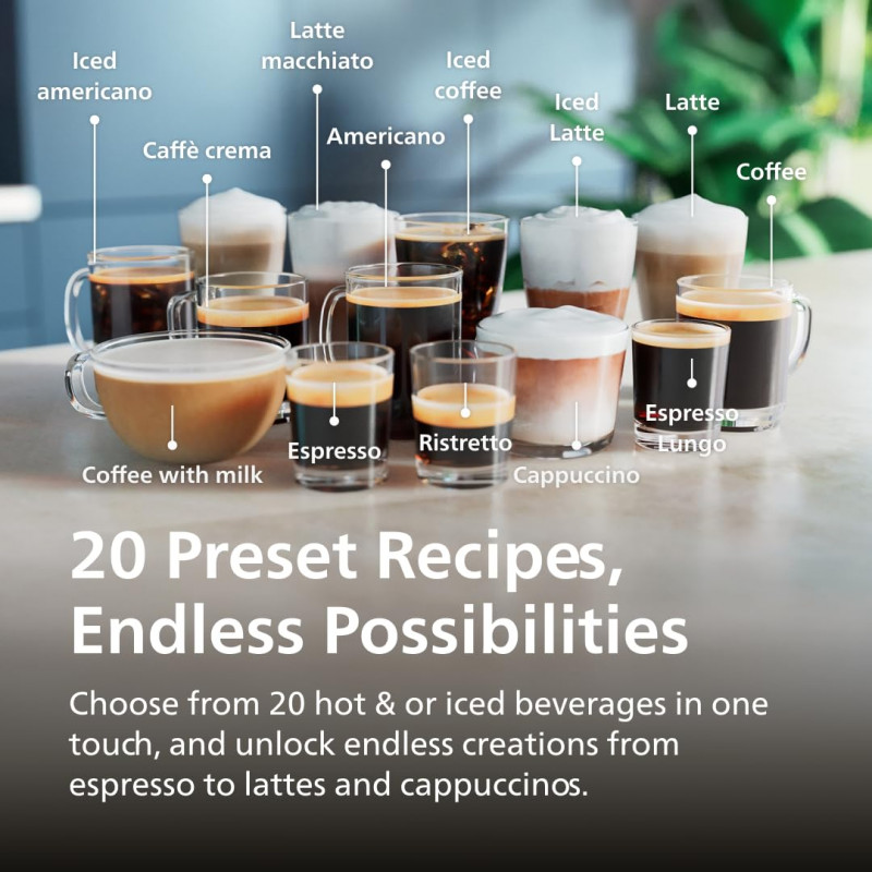 Mașină de cafea Philips EP5541/50 5500 Latte Go, 1500W, 15 bar, 1,8 l, 3 temp, Ceramichna melachka cu 12 niva, TFT, AquaClean, SilentBrew, AromaExtract, ExtraShot, Cernen