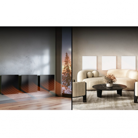 Convector electric de perete AENO AGH0011S, 500W, 12 m², LED, Wi-Fi, Senzori de inclinare si cadere, IP24, Alb