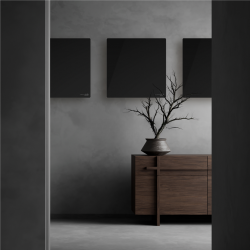 Convector electric de perete AENO AGH0012S, 500W, 12 m², LED, Wi-Fi, Senzori de inclinare si cadere, IP24, Negru