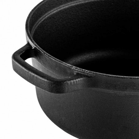 Cratita din fonta Muhler Tika MR-2448CI, 24x10,5 cm, 3,4 L, Inductie, Negru
