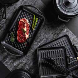 Cratita din fonta Muhler Tika MR-2048CI, 20x10 cm, 2 L, Inductie, Negru