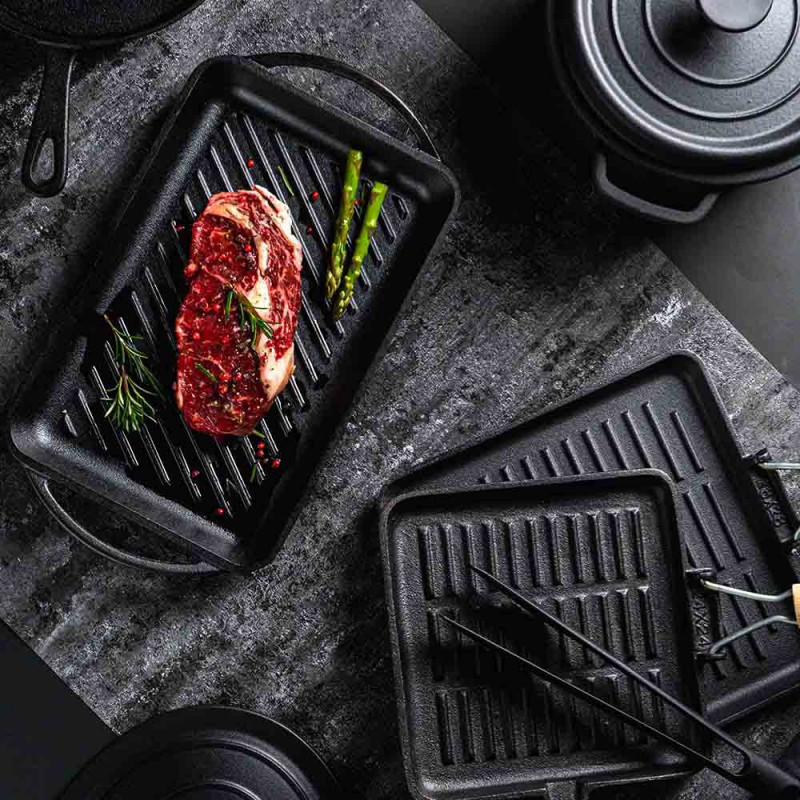 Cratita din fonta Muhler Tika MR-2048CI, 20x10 cm, 2 L, Inductie, Negru