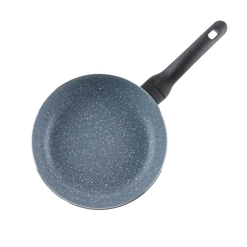 Tigaie adanca cu capac Luigi Ferrero Prima FR-2634L, 26x7.5 cm, 3.4 L, Acoperire antiaderenta cu efect de marmura, Capac sticla, Inductie, Albastru inchis