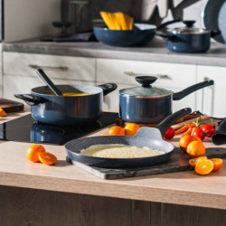 Placă de clătite Luigi Ferrero Prima FR-2832, 28x3 cm, Acoperire antiaderentă cu efect de marmură, Inducție, Albastru închis