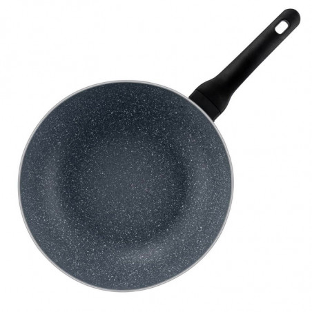 Luigi Ferrero Prima FR-3033 wok, 30x9 cm, Acoperire antiaderentă cu efect de marmură, Inducție, Albastru închis