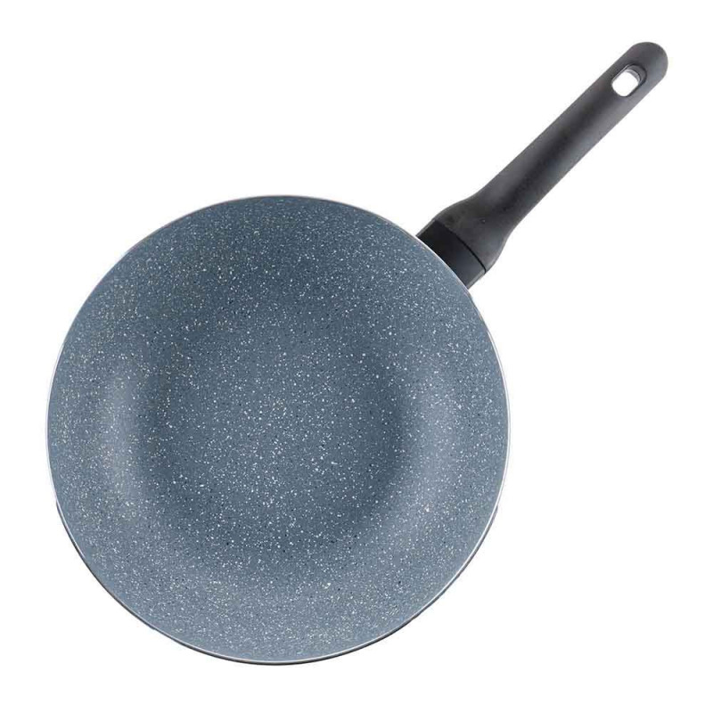 Luigi Ferrero Prima FR-3033 wok, 30x9 cm, Acoperire antiaderentă cu efect de marmură, Inducție, Albastru închis