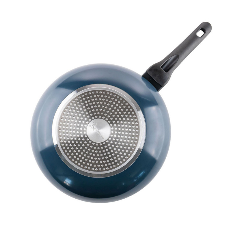 Luigi Ferrero Prima FR-3033 wok, 30x9 cm, Acoperire antiaderentă cu efect de marmură, Inducție, Albastru închis