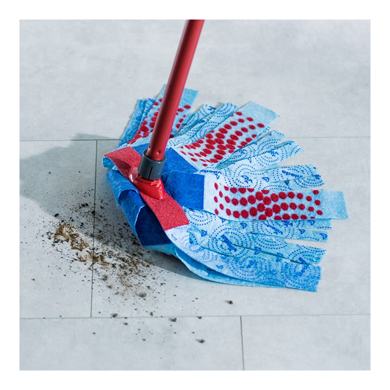 Set de curățat podele Vileda Super Mocio, 3 bucăți, 10 l, mecanism de scurgere, roșu
