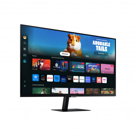 Monitor inteligent Samsung M50D LS27DM500EUXEN, 27", 68 cm, 1920x1080 Full HD, 60 Hz, clasa G, control vocal Bixby, Smart Hub, spațiu de lucru, Tizen OS, Wi-Fi, Bluetooth, negru