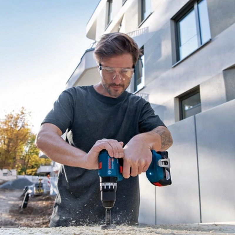 Set cheie cu impact fără fir Bosch Professional GSB 18V-45 0615A5002U, 850W, 21/45 Nm, 500-1900 rpm, 4 Ah, 3 baterii, Carcasă, Albastru