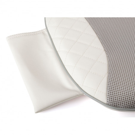 Aparat de masaj tip husa scaun Medivon Luna, 48W, Shiatsu, Masaj cu vibratii, 5 moduri, Temporizator, Incalzire cu infrarosu, Telecomanda, Alb/Gri