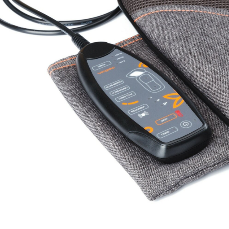 Aparat de masaj tip husa pentru scaun Medivon Cosy Shiatsu, 18W, Shiatsu, Vibromasaj, 5 moduri, 3 vibratii, Incalzire, Timer, Telecomandă, Gri