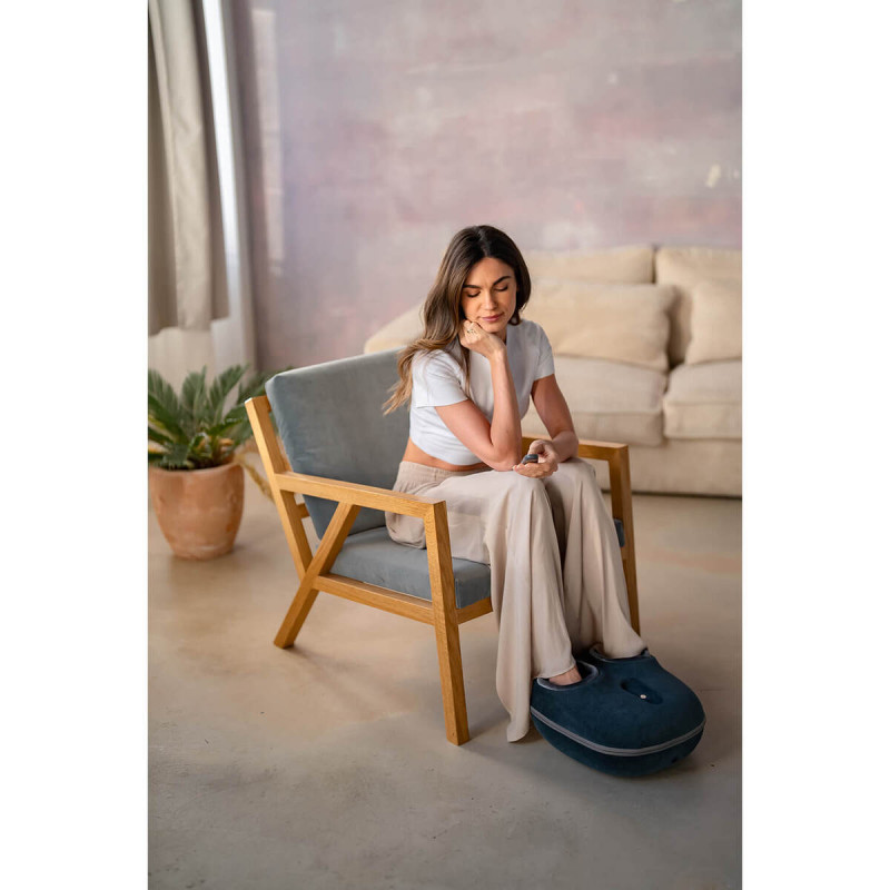 Masaj pentru picioare Medivon Artemis 2in1, 30W, 3 viteze, 3 niveluri, încălzire, cronometru, telecomandă, funcționare silențioasă, albastru