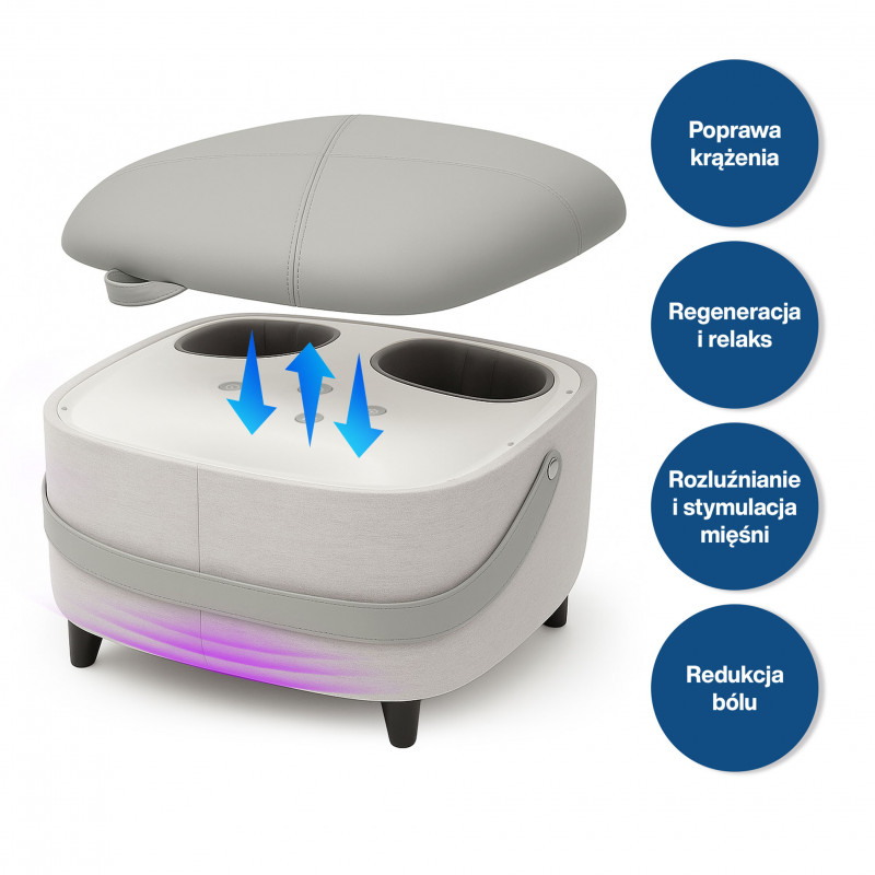 Masaj pentru picioare Medivon Atlantis, Shiatsu, vacuum, 8 capete, 3 moduri, încălzire, telecomandă, bej