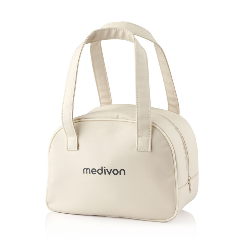 Masaj pentru gât Medivon Sooth, 6 capete 3D, 3 niveluri, încălzire, anticelulită, USB, bej