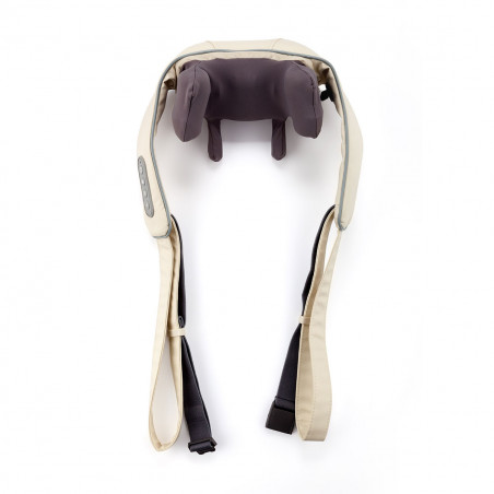 Masaj pentru gât Medivon Sooth, 6 capete 3D, 3 niveluri, încălzire, anticelulită, USB, bej