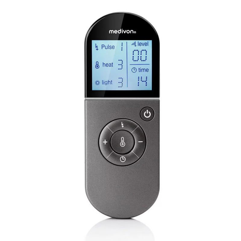 Medivon Smart EMS Neck Massager, stimulare electromusculară, reglabil 3D, 4 moduri, telecomandă, încălzire, cronometru, negru