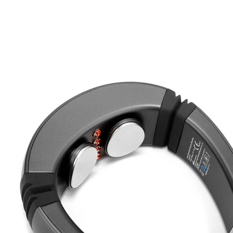 Medivon Smart EMS Neck Massager, stimulare electromusculară, reglabil 3D, 4 moduri, telecomandă, încălzire, cronometru, negru