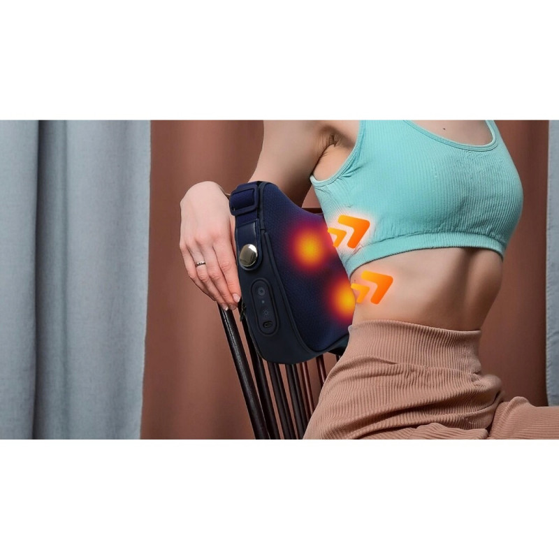 Pernă de masaj Medivon Polaris, 2 moduri, 2 capete, Încălzire, Masaj shiatsu bidirecțional, USB-C, Albastru închis