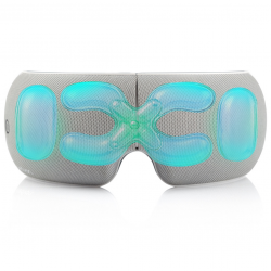 Masaj pentru ochi Medivon Horizon VISION, Compresie caldă, Vibrații, Ameliorează oboseala și tensiunea, Bluetooth, Sunete relaxante, Gri