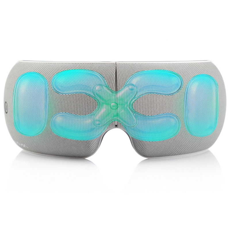 Masaj pentru ochi Medivon Horizon VISION, Compresie caldă, Vibrații, Ameliorează oboseala și tensiunea, Bluetooth, Sunete relaxante, Gri