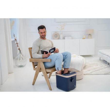 Medivon Hydro Foot Spa, 520W, 20L, 35-48°C, Mod Surf, telecomandă, lumină infraroșie, afișaj, albastru închis / auriu