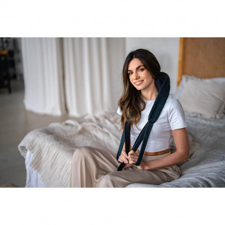 Aparat masj pentru gat Medivon Hyperion, Shiatsu, 2 viteze, Incalzire cu infrarosu, Ajută circulatia si regenerarea sangelui, Albastru inchis