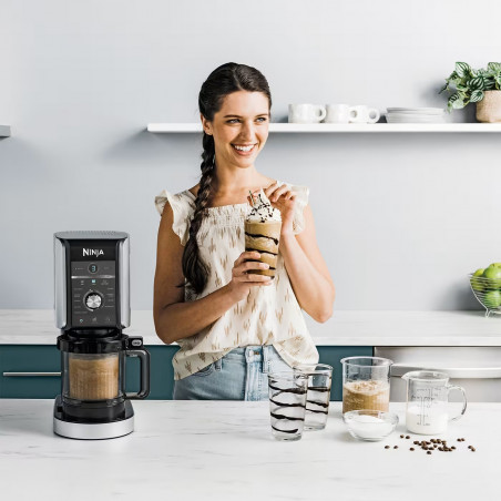 Ninja Creami Deluxe mașină de înghețată NC502EU, 800W, 10 programe, 2 recipiente 709 ml, CREAMify, Negru