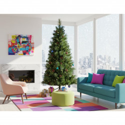 Brad artificial Everlands Norwich Pine, 150 cm, 446 ramuri, Suport metalic, Verde