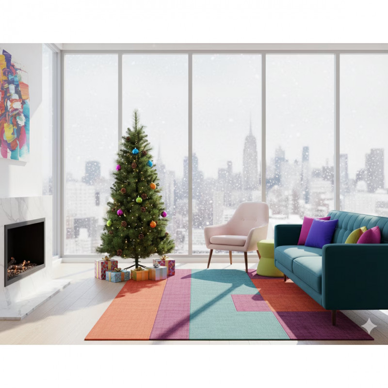 Brad artificial Everlands Norwich Pine, 150 cm, 446 ramuri, Suport metalic, Verde