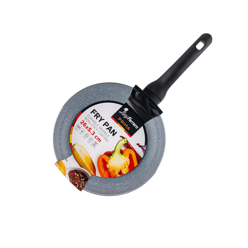 Tigaie Luigi Ferrero Prima FR-2633, 26x5.3 cm, Acoperire antiaderentа cu efect de marmurа, Inducтie, Albastru închis