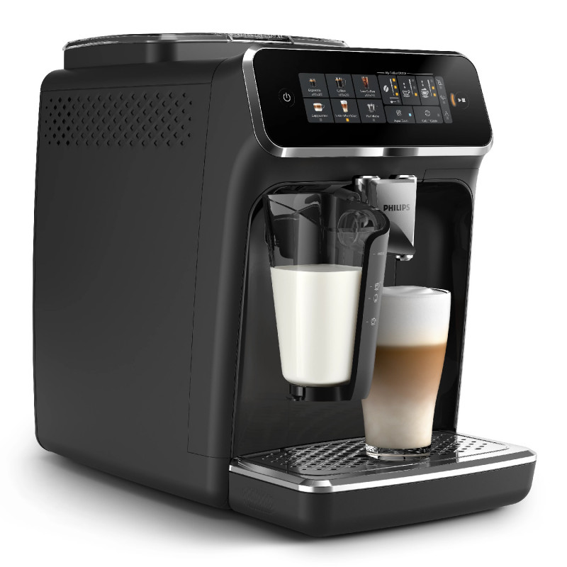 Espressor automat Philips EP3341/50 3300 LatteGo, 1500W, 15 bar, 1,8 litri, 6 bauturi, Rasnita ceramica 12 trepte, AquaClean, SilentBrew, AromaExtract, Negru