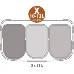 Coș Brabantia Bo Touch 651118, 3x11 l, Deschidere lină și silențioasă, Deschidere mare, Gri închis