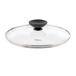 Cratita Luigi Ferrero Prima FR-2444, 24x11 cm, 4.5 l, Acoperire antiaderenta cu efect de marmura, Capac sticla, Inductie, Albastru