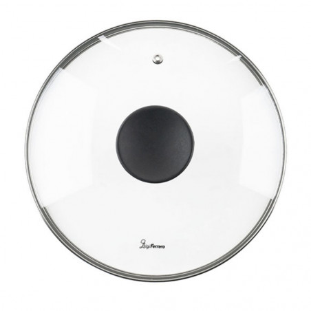 Cratita Luigi Ferrero Prima FR-2444, 24x11 cm, 4.5 l, Acoperire antiaderenta cu efect de marmura, Capac sticla, Inductie, Albastru