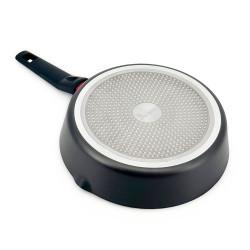 Tigaie adâncă Luigi Ferrero Rosso FR-2870, 28x7 cm, 3.6 l, Acoperire neaderentă, Cuvă turnată, Capac din sticlă, Inducție, Negru