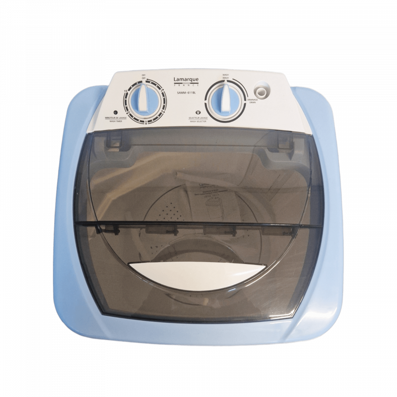Masina de spalat semiautomata Lamarque SAWM-611BL, 380W, 6 kg, Temporizator, Comutator, Albastru/Alb