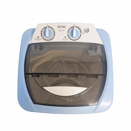Masina de spalat semiautomata Lamarque SAWM-611BL, 380W, 6 kg, Temporizator, Comutator, Albastru/Alb
