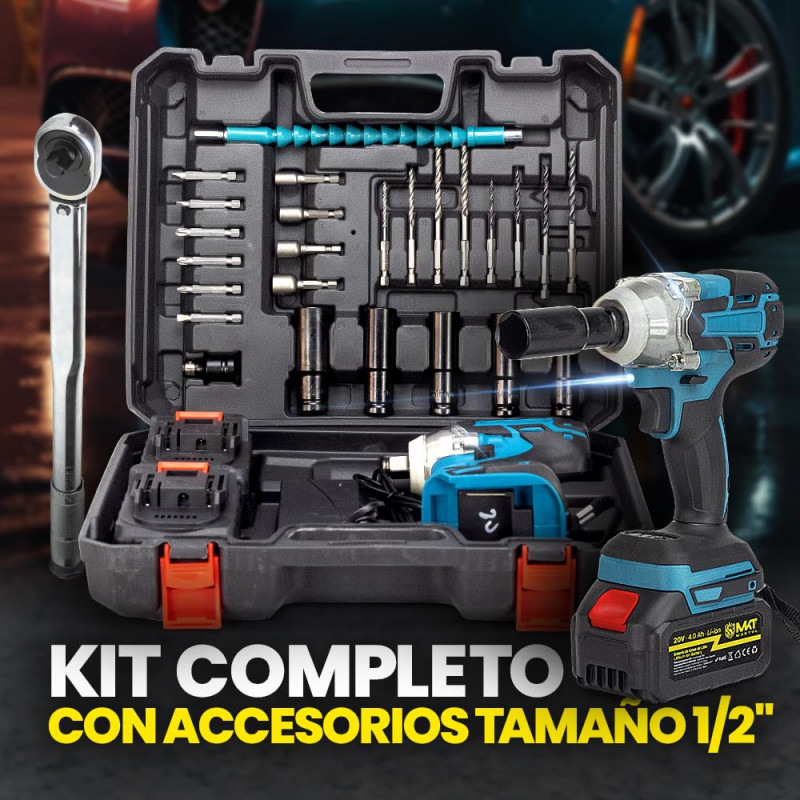 Set de șurubelniță cu baterie cu percuție Maktul MKT06-IMPACT, 450 W, 300 Nm, 2800/3500 rpm, 2x 4000 mAh, 20 V, albastru