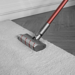 Aspirator vertical Dreame V11 VVN6, 450W, 150AW, 25000Pa, 125000 rpm, 0.5 l, 3 moduri, 90 min, OLED, HEPA, Indicatori, Gri/roșu