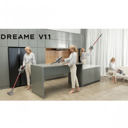 Aspirator vertical Dreame V11 VVN6, 450W, 150AW, 25000Pa, 125000 rpm, 0.5 l, 3 moduri, 90 min, OLED, HEPA, Indicatori, Gri/roșu